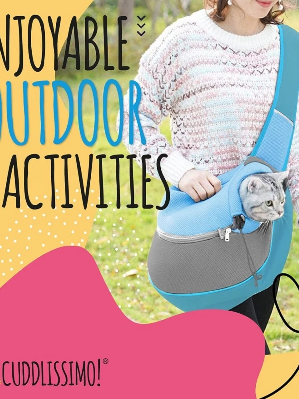 Pet Shoulder Sling Carrier - Blue